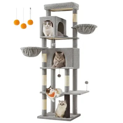 Feandrea Arbre à Chat, Grand, avec 2 Niches, 2 Paniers, 5 Griffoirs Feandrea Arbre à Chat, Grand, avec 2 Niches, 2 Paniers, 5 Griffoirs