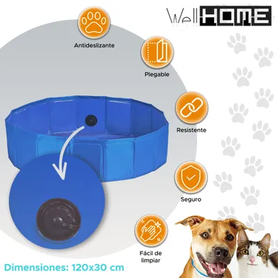 WELLHOME Piscine amovible Bleu Ø120x30cm