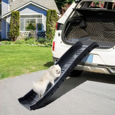 WELLHOME Toboggan pour animaux Noir 154x39cm