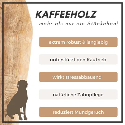 Supravit Natürlicher Kauknochen aus Kaffeeholz für Hunde