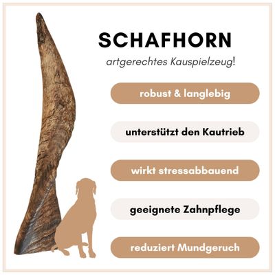 Supravit Natürliches Schafhorn - gesundes Kauhorn Kauspielzeug für Hunde