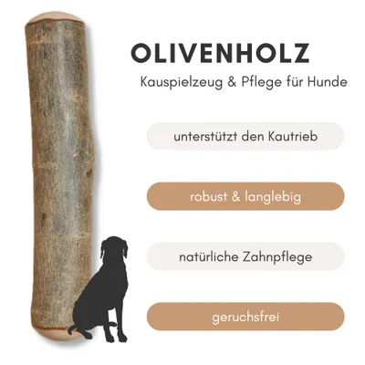 Supravit Olivenholz Hundespielzeug | Natürliches Kauholz