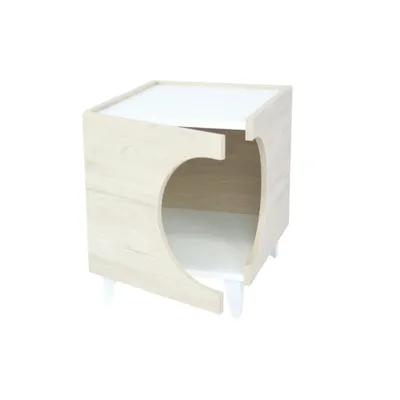 WELLHOME Table d'appoint en mélamine avec trou