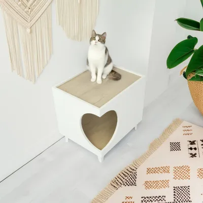 WELLHOME Table d'appoint en mélamine avec trou