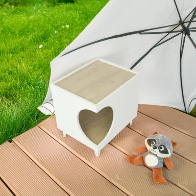 WELLHOME Table d'appoint en mélamine avec trou