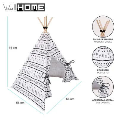 WELLHOME Tente Tipi en toile