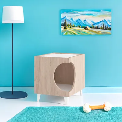 WELLHOME Table d'appoint en mélamine avec trou