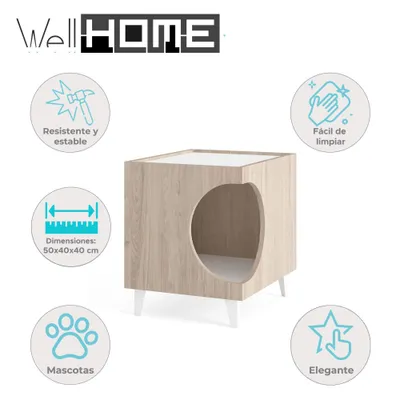 WELLHOME Table d'appoint en mélamine avec trou