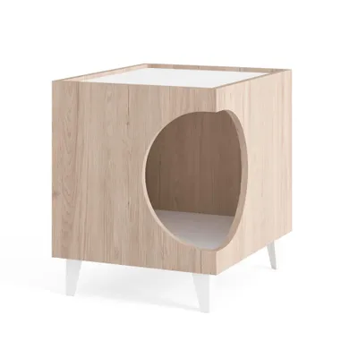 WELLHOME Table d'appoint en mélamine avec trou