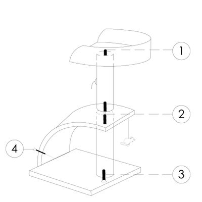 WELLHOME Arbre avec griffoirs en sisal, plateforme et maison en peluche