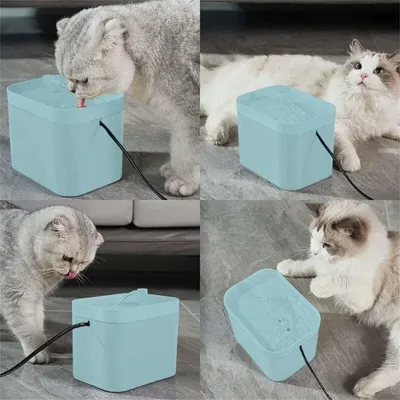 IntiMeg Fuente de agua silenciosa de 1,5 L para gatos y perros