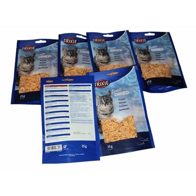 Friandise 100 % crevettes lyophilisées 6 sachets de 25 g soit 150g.