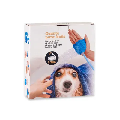 WELLHOME Gant de toilettage Bleu 16x38x20cm