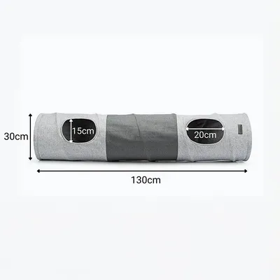 lionto tunnel chat avec balle, pliable et extensible en faux-lin