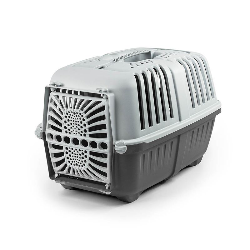 lionto Hundetransportbox, recycelter Kunststoff, Tragegriff & Verriegelung