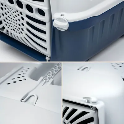 lionto caisse chien plastique recyclé avec poignée et verrouillage