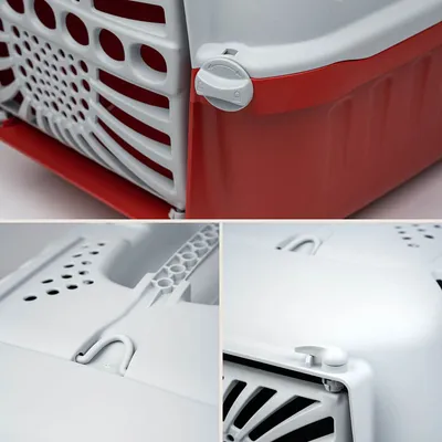 lionto caisse chien plastique recyclé avec poignée et verrouillage lionto caisse chien plastique recyclé avec poignée et verrouillage