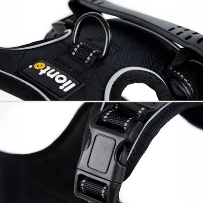 lionto Anti-Zug Hundegeschirr aus weichem Nylon mit Polsterung