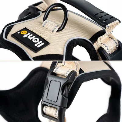 lionto Anti-Zug Hundegeschirr aus weichem Nylon mit Polsterung