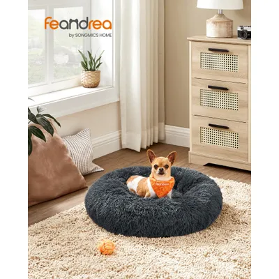 Feandrea Lit pour Chien, Panier en Forme de Beignet pour Chien