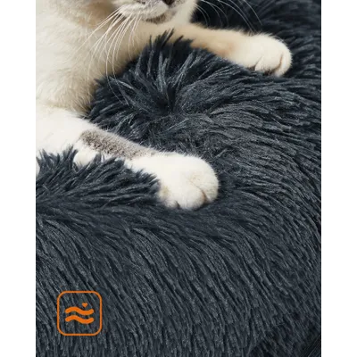 Feandrea Lit pour Chien, Panier en Forme de Beignet pour Chien