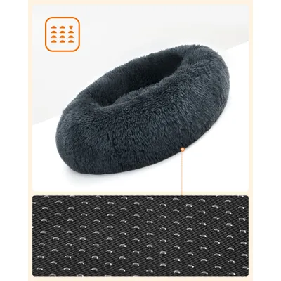 Feandrea Lit pour Chien, Panier en Forme de Beignet pour Chien