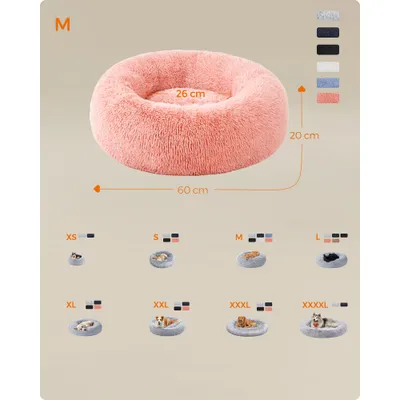 Feandrea Lit pour Chien, Panier en Forme de Beignet pour Chien