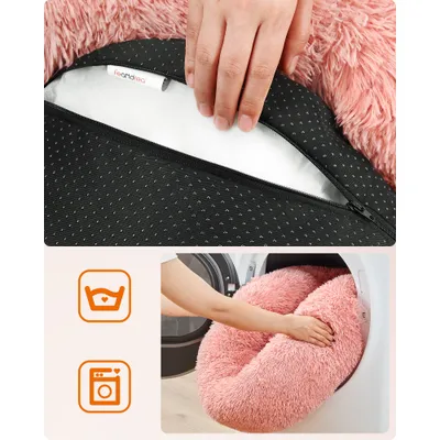 Feandrea Lit pour Chien, Panier en Forme de Beignet pour Chien