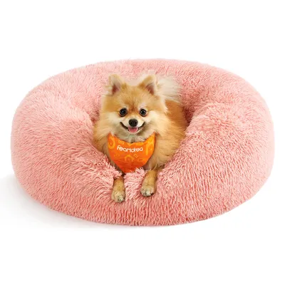 Feandrea Lit pour Chien, Panier en Forme de Beignet pour Chien
