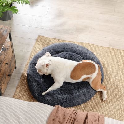 Feandrea Lit pour Chien, Panier en Forme de Beignet pour Chien