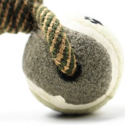 IntiMeg Jouet pour chien en corde de coton et balle de tennis