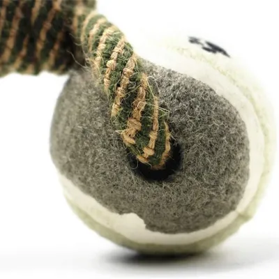 IntiMeg Jouet pour chien en corde de coton et balle de tennis