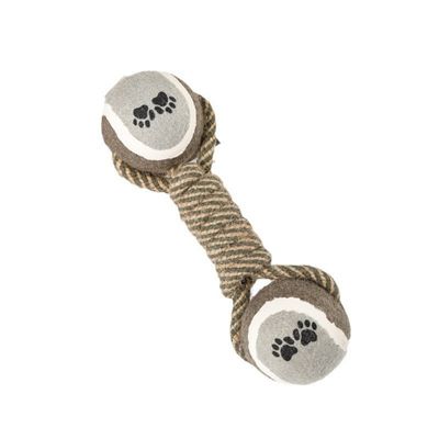 IntiMeg Jouet pour chien en corde de coton et balle de tennis
