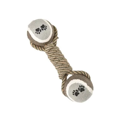 IntiMeg Jouet pour chien en corde de coton et balle de tennis