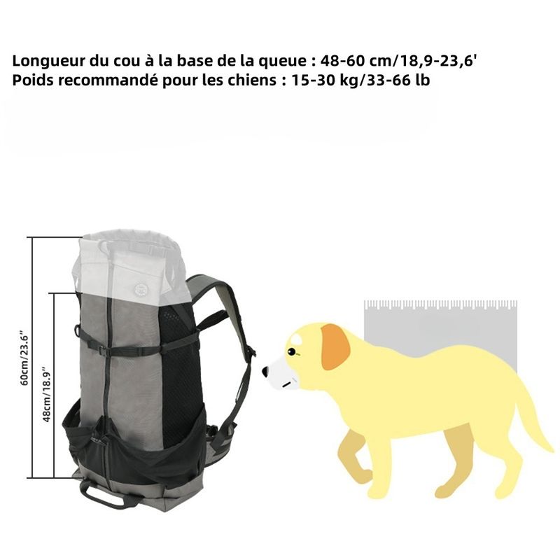 MCBOSON  Sac à dos multifonctionnel pour grands chiens