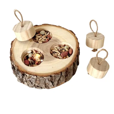 ZenPets Boîte à nourriture en bois pour rongeurs