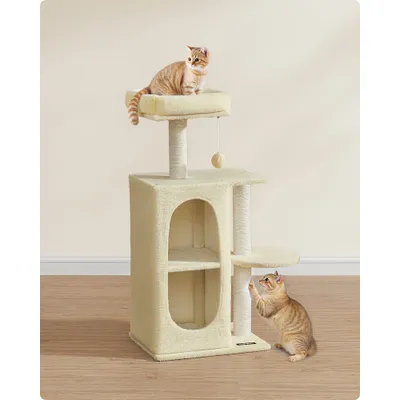 Feandrea Arbre à Chat avec 2 Grottes, pour Foyers Multi-Chats