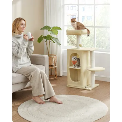 Feandrea Arbre à Chat avec 2 Grottes, pour Foyers Multi-Chats