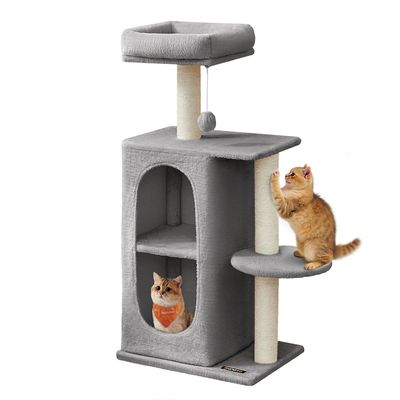 Feandrea Arbre à Chat avec 2 Grottes, pour Foyers Multi-Chats
