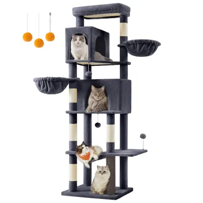Feandrea Arbre à Chat, Grand, avec 2 Niches, 2 Paniers, 5 Griffoirs Feandrea Arbre à Chat, Grand, avec 2 Niches, 2 Paniers, 5 Griffoirs