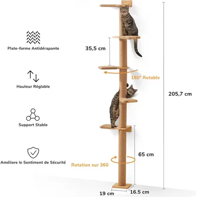 FUKUMARU Arbre à chat mural FUKUMARU Arbre à chat mural