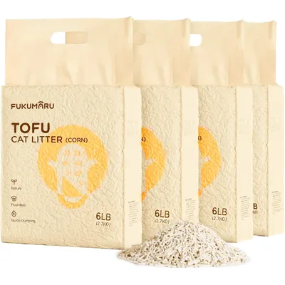 FUKUMARU Litière pour chat en tofu naturel FUKUMARU Litière pour chat en tofu naturel