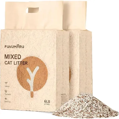 FUKUMARU Litière pour chat en tofu et bois de pommier FUKUMARU Litière pour chat en tofu et bois de pommier