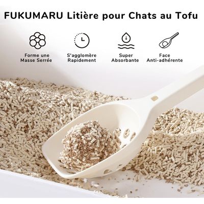 FUKUMARU Litière pour chat en tofu et bois de pommier
