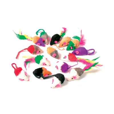zolux - 24  souris en fourrure, jouet pour chat multi couleur