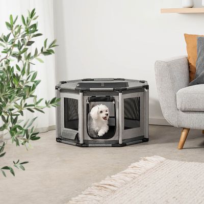 lionto parc chiot en tissu Oxford avec filet, fermeture zippée et poche