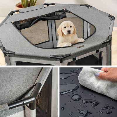 lionto parc chiot en tissu Oxford avec filet, fermeture zippée et poche