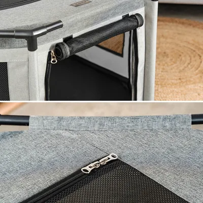 lionto parc chiot en tissu Oxford avec filet, fermeture zippée et poche