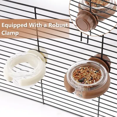 3 Pack - Feeder pour cage d'oiseaux - Plastique, portable, avec serre