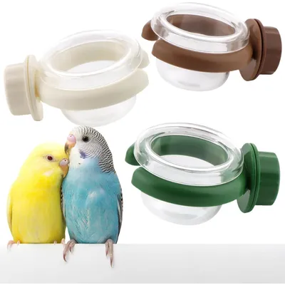 3 Pack - Feeder pour cage d'oiseaux - Plastique, portable, avec serre 3 Pack - Feeder pour cage d'oiseaux - Plastique, portable, avec serre